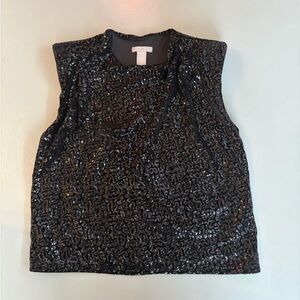 NWOT Black Sequin Sleeveless Top